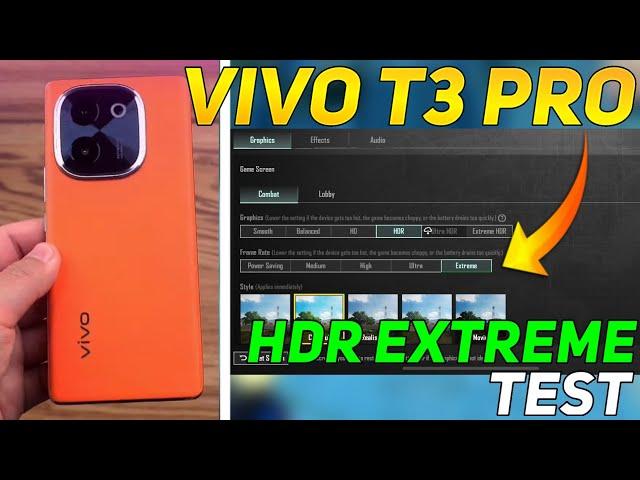 VIVO T3 PRO BGMI HDR EXTREME TEST | VIVO T3 PRO PUBG HDR EXTREME TEST | SD 7 GEN 3 PROCESSOR 