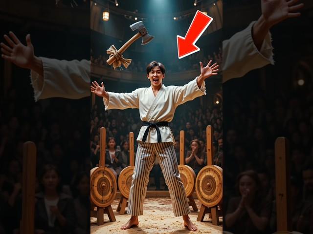 FATHER Made His SON His Assistant In An Axe Throwing Performance 🪓 #shorts