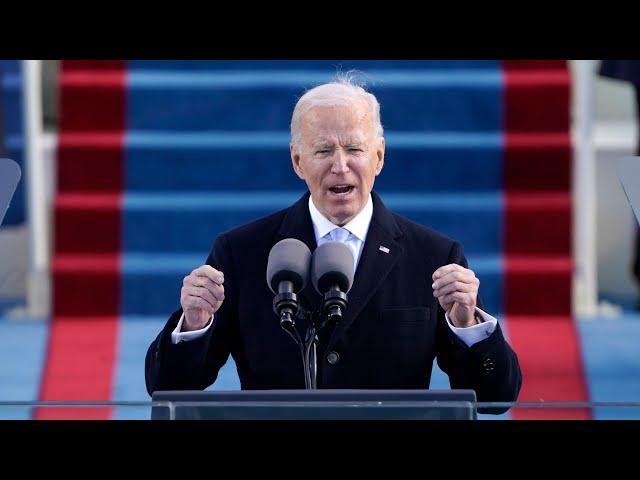 Joe Biden calls for unity in inauguration speech as he becomes 46th US president