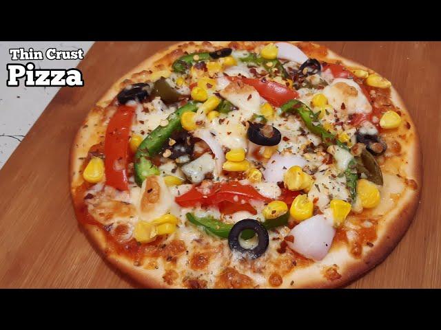 THIN CRUST PIZZA |  Homemade Pizza like Domino's | Khananaama by Sandhya Jaiswal