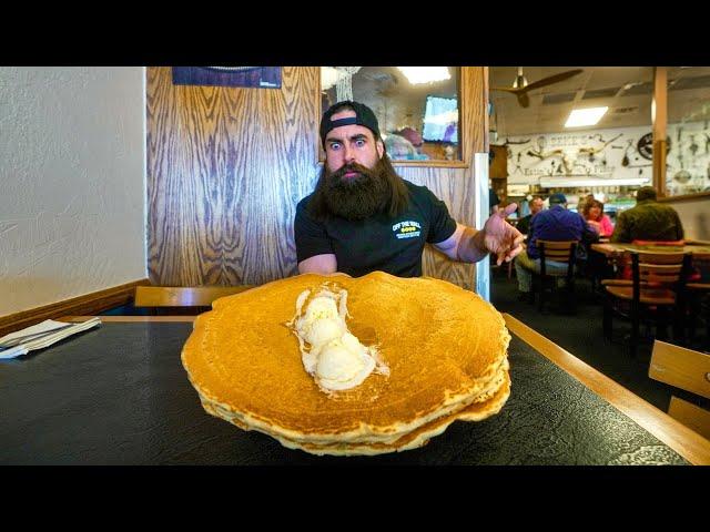 ATTEMPTING AMERICA’S OLDEST PANCAKE CHALLENGE AT A PACKED DINER IN ARIZONA! | BeardMeatsFood