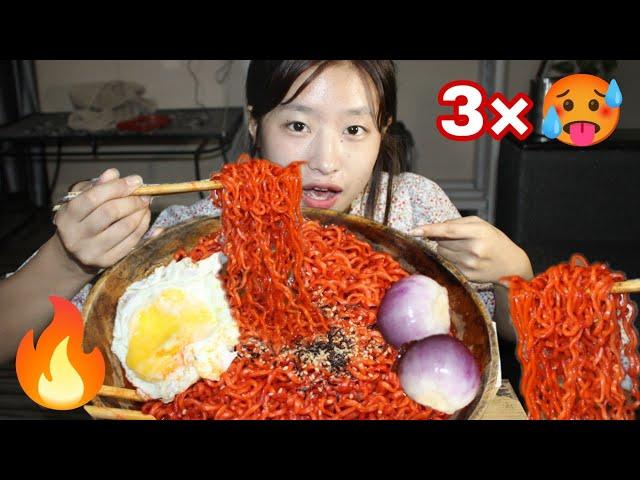 Spicy Buldak 3× Noodles With Onion &|