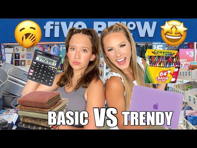 BASIC ️ VS TRENDY ️ BACK TO SCHOOL SHOPPING CHALLENGE AT FIVE BELOW