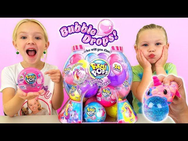 Opening a Gumball Machine Full of Pikmi Pops Bubble Drops Toys!