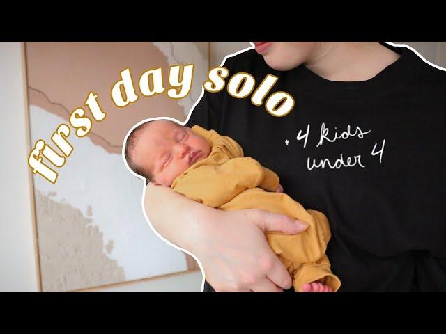 1st Day SOLO With 4 Kids Under 4 | *RAW Vlog