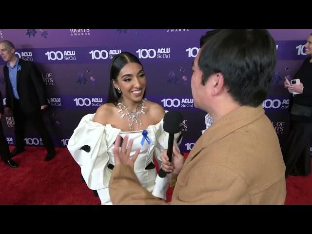 Rupi Kaur Carpet Interview at the ACLU of Southern California's Bill of Rights Awards 2024