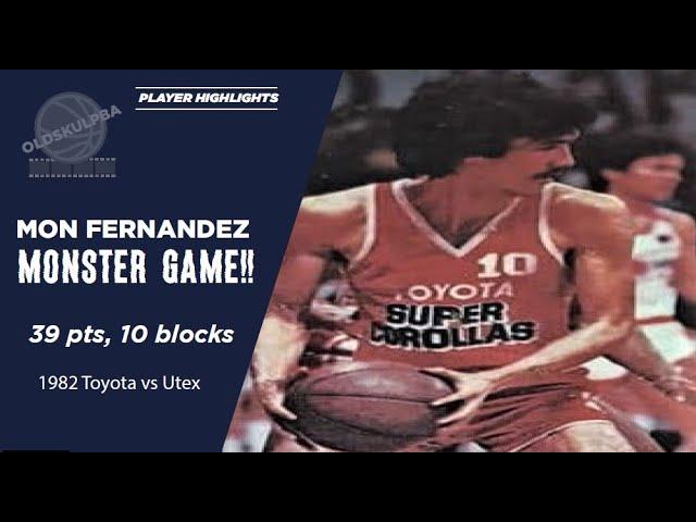 Mon Fernandez 39 pts 10 blocks!! 1982 Toyota vs Utex PBA GOAT