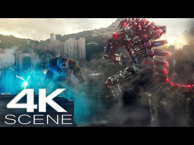 Kong Saves Godzilla From Mechagodzilla (4K UHD) Fight Scene | Godzilla vs Kong Movie Clip [2021]