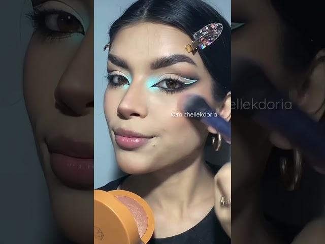 Full glam blue makeup tutorial  #shorts #makeup #glammakeup #makeuptutorial