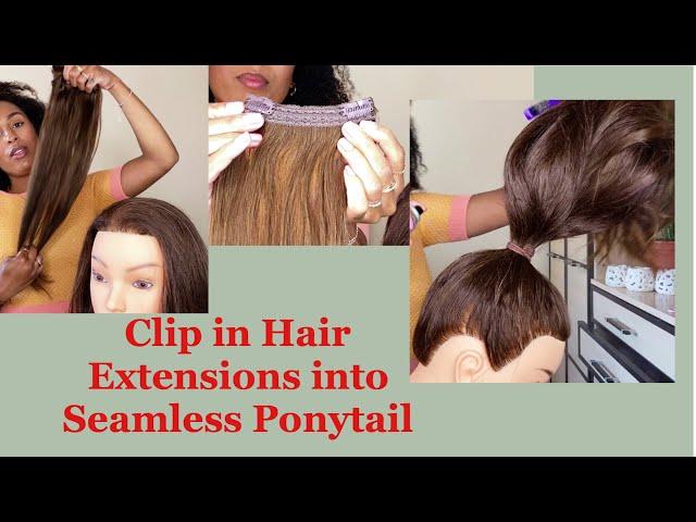 Clip in Hair Extention set into a Ponytail/ No pony piece needed