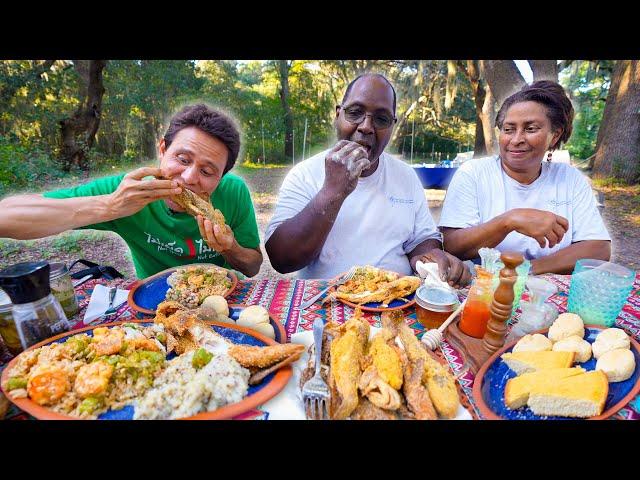 Real Lowcountry Food!!  SHRIMP & GRITS - Gullah Geechee Food in Southern USA!