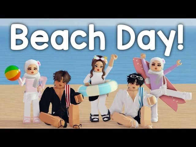 BEACH Day ️ w/ Voice, Roblox Vlog, Surfing ‍️, Stargazing , Firecrackers , Barbecue 