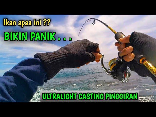 ULTRALIGHT CASTING || MANCING PINGGIRAN UMPAN BARU LEMPAR LANGSUNG DI SAMBAR || CAPUNG 702 2-6 LB