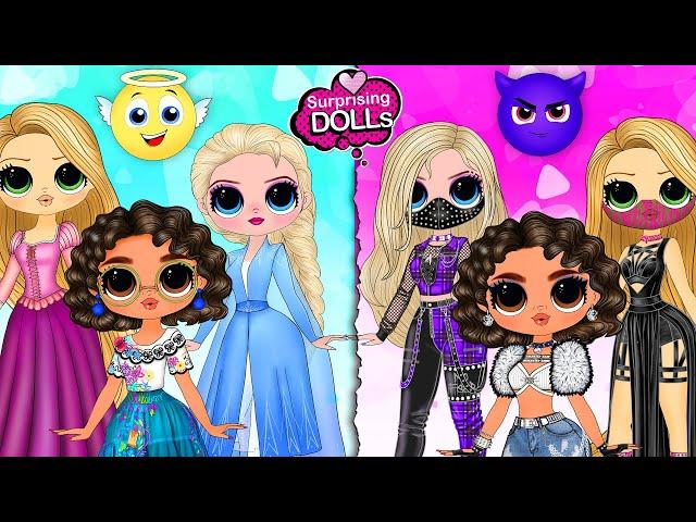 Mirabel, Elsa, Ladybug, Squid Game Doll, Poppy Bad Girl vs Good Girl - DIY Paper Dolls & Crafts