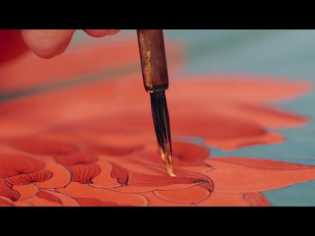 【国画 | 宋画 | 中国水墨画 | 荷花 |夏 | 莲子 | 扇子 | 江南 | 】Chinese Painting----Micro painting Jiangnan | red makeup