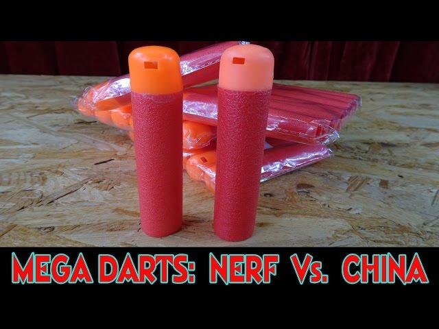 NERF ORIGINAL MEGA DARTS VS. CHINA MEGA DARTS