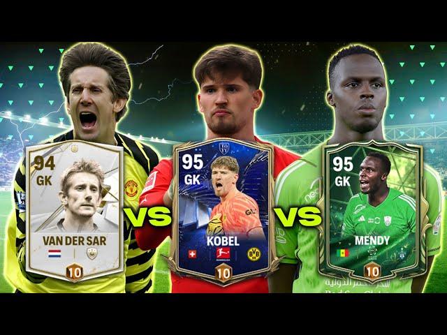 VAN DER SAR Vs KOBEL Vs MENDY | BEST BUDGET H2H GK IN GAME NOW? (MAXED RANK) - EA FC MOBILE 24