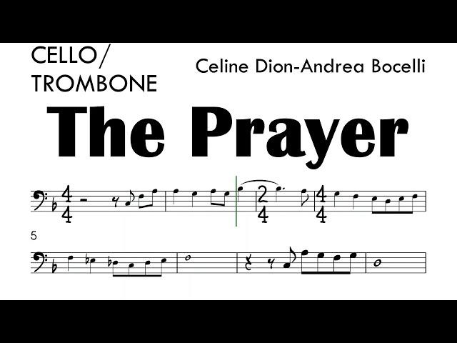 The Prayer Cello Trombone Sheet Music Backing Track Play Along Partitura