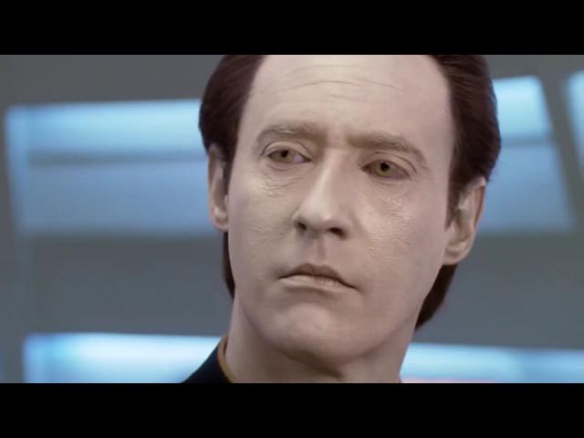 Data writes a small talk routine Star Trek TNG (HD)