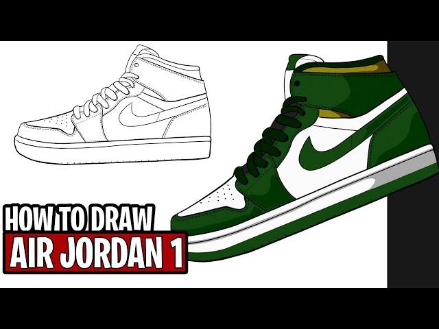 Cum sa desenezi Air Jordan 1 | How to draw Air Jordan 1 Shoes