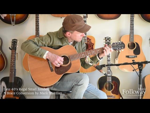 Folkway Music - late 40’s Regal Small Jumbo, X Brace Conversion by Mark Stutman