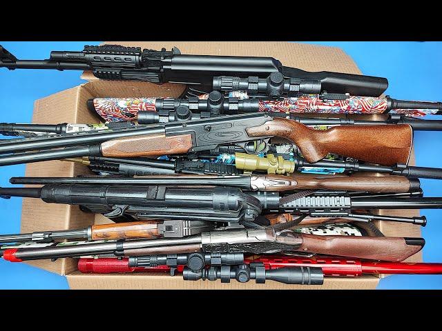 Box of Toys ! Military,Police,Cowboy,Hunting Rifles Toys !