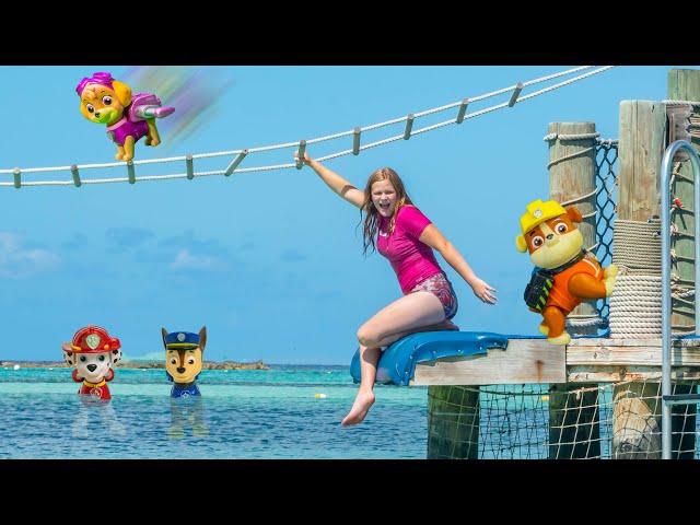 Assistant Hunts for Paw Patrol Marshall and Ryder On Disney's Castaway Cay