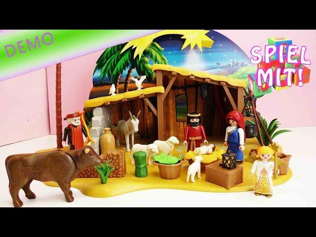 Playmobil Krippe Aufbau und Demonstration - Große Krippe mit Stall 4884