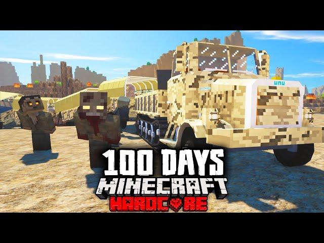 We Survived 100 Days in a Convoy in a Zombie Apocalypse Hardcore Minecraft