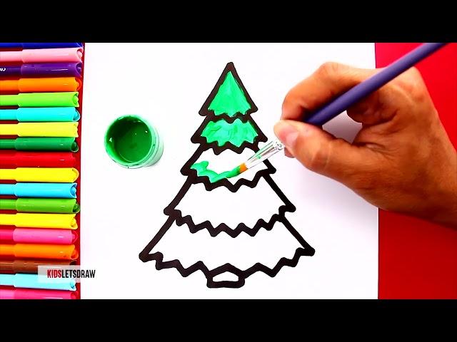 05 DIBUJOS de ÁRBOLES DE NAVIDAD (usando brillantina y pintura acrílica)