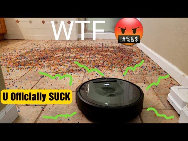 I covered my FLOOR with 50,000 Orbeez and regret it  - Will the Roomba Survive 