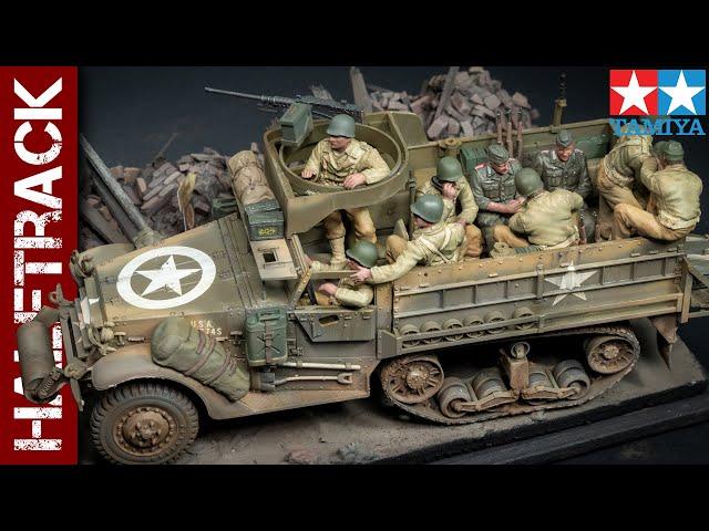 M3 Halftrack US figures and German POWs (Tamiya 1/35 scale model)