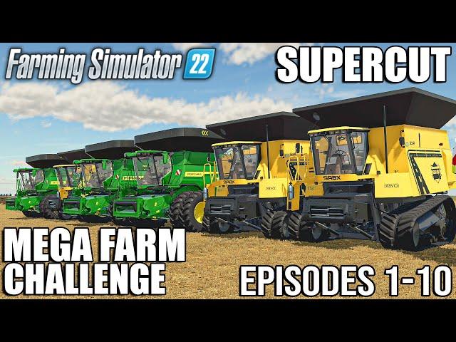 MEGA FARM CHALLENGE - SUPERCUT (Episode 1-10) | Farming Simulator 22