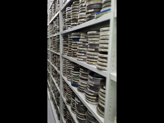 Film vault storage at Huntley Film Archives