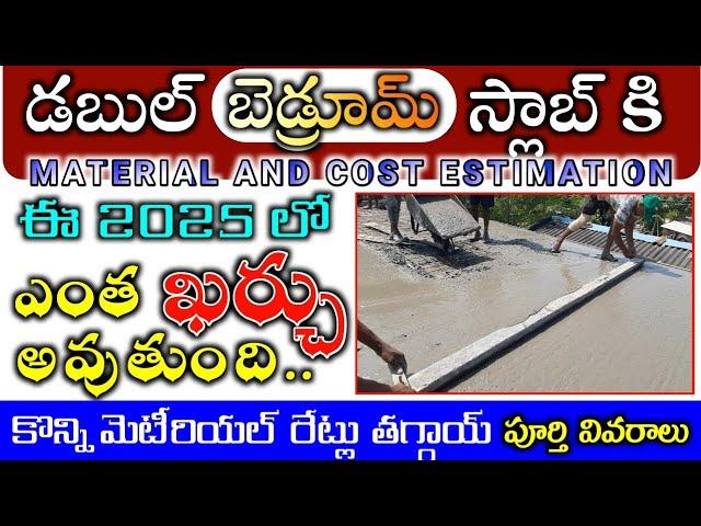 Double Bedroom House Slab Construction Cost and Estimation in 2025 Telugu