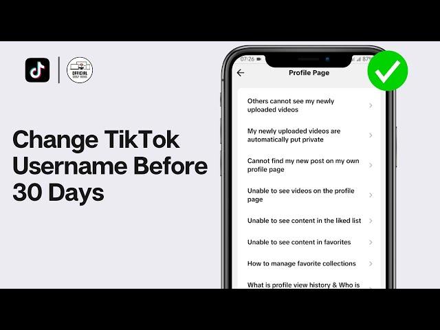 How To Change TikTok Username Before 30 Days 2024 (UPDATED)