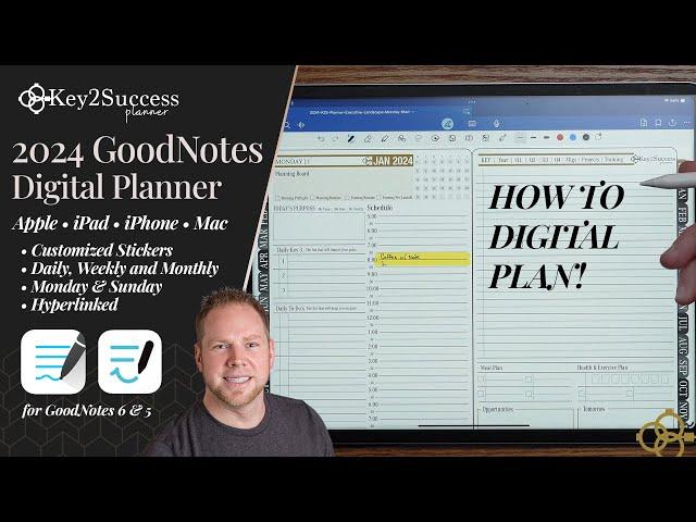 iPad GoodNotes Planner with Hyperlinks Overview | How To Use Digital Planner