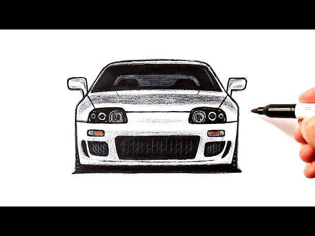 How to draw Toyota Supra | JDM Car drawing