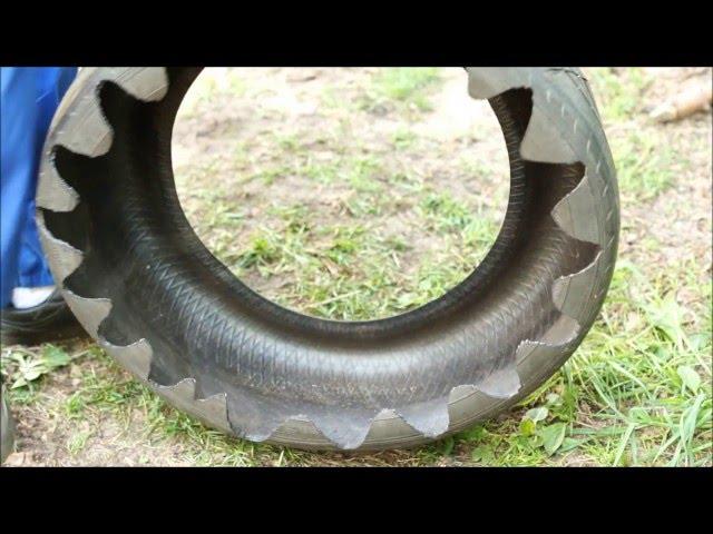 How to make a flower garden of tires