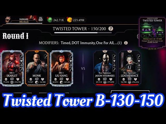 Twisted Tower Boss Battle 130 & 150 Fight + Reward MK Mobile 2024