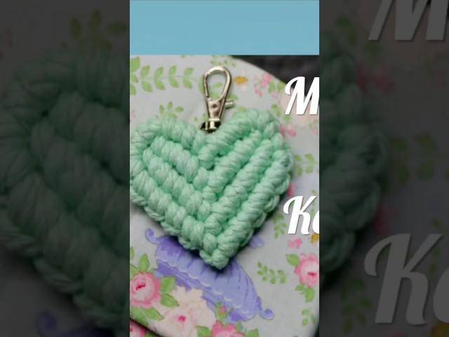 DIY Macrame simple Heart ️ Keychain