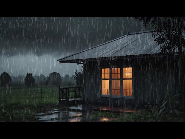 Sleep Peacefully with Torrential Rain & Thunderous Roars on the Old Metal Roof in the Quiet Night