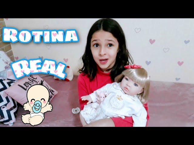 Rotina Real de um bebê de verdade com a minha bebê reborn Alícia