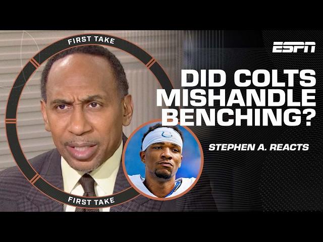 Stephen A. has NO PROBLEM with the Colts benching Anthony Richardson  | First Take