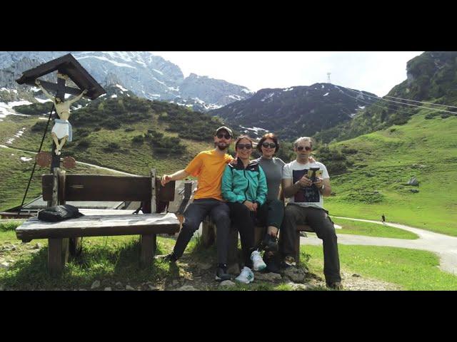 Drone fly-away in Kreuzeck, Alps, Germany