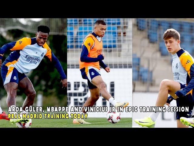 ARDA GÜLER JOINS MBAPPE AND VINICIUS JR SPOTTED IN EPIC TRAINING SESSION TODAY