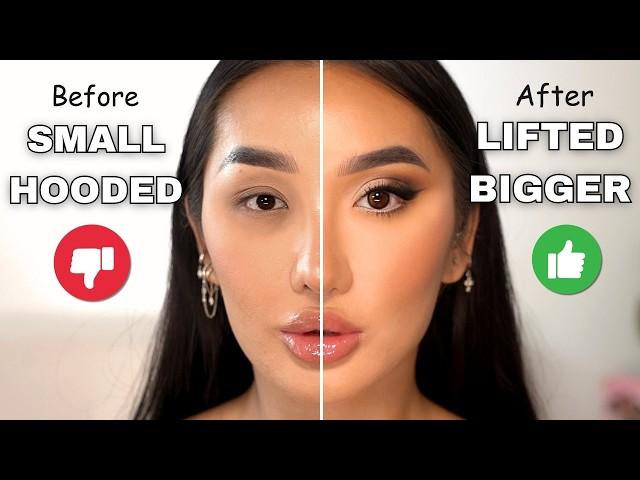 4 EASY STEPS TO BIGGER + LIFTED EYES WITH MAKEUP (Makeup artist SECRETS)