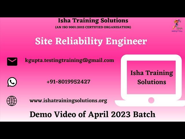 Site Reliability Engineer  Demo on 18th April 2023.