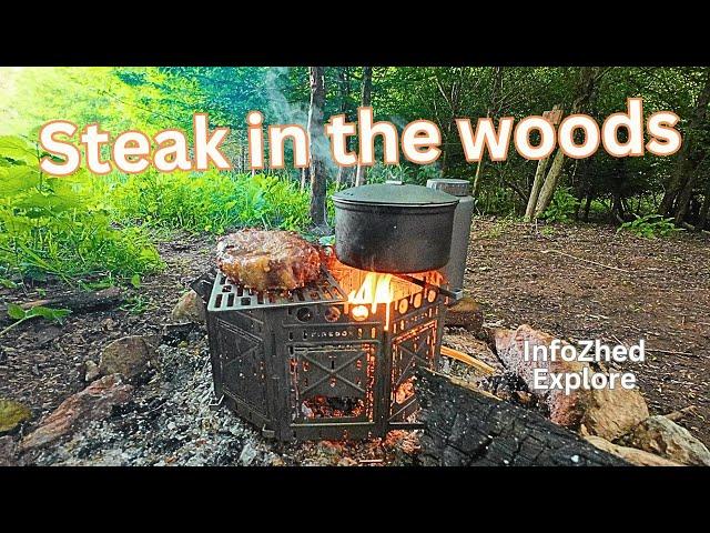 Firebox freestyle steak #fireboxstove #silverantoutdoors #naturehike