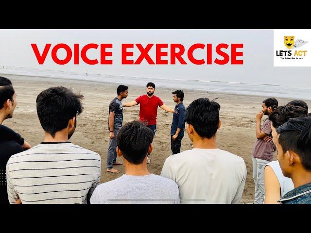 Voice Exercise with Students of @VinayShakya_LetsAct  | Acting Class at Beach by Vinay Shakya